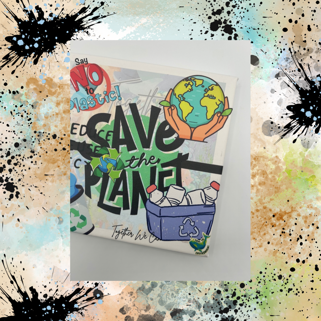 Together We Can Save The Planet Canvas Series #2 Wood Frame 8x8 - Universal Image