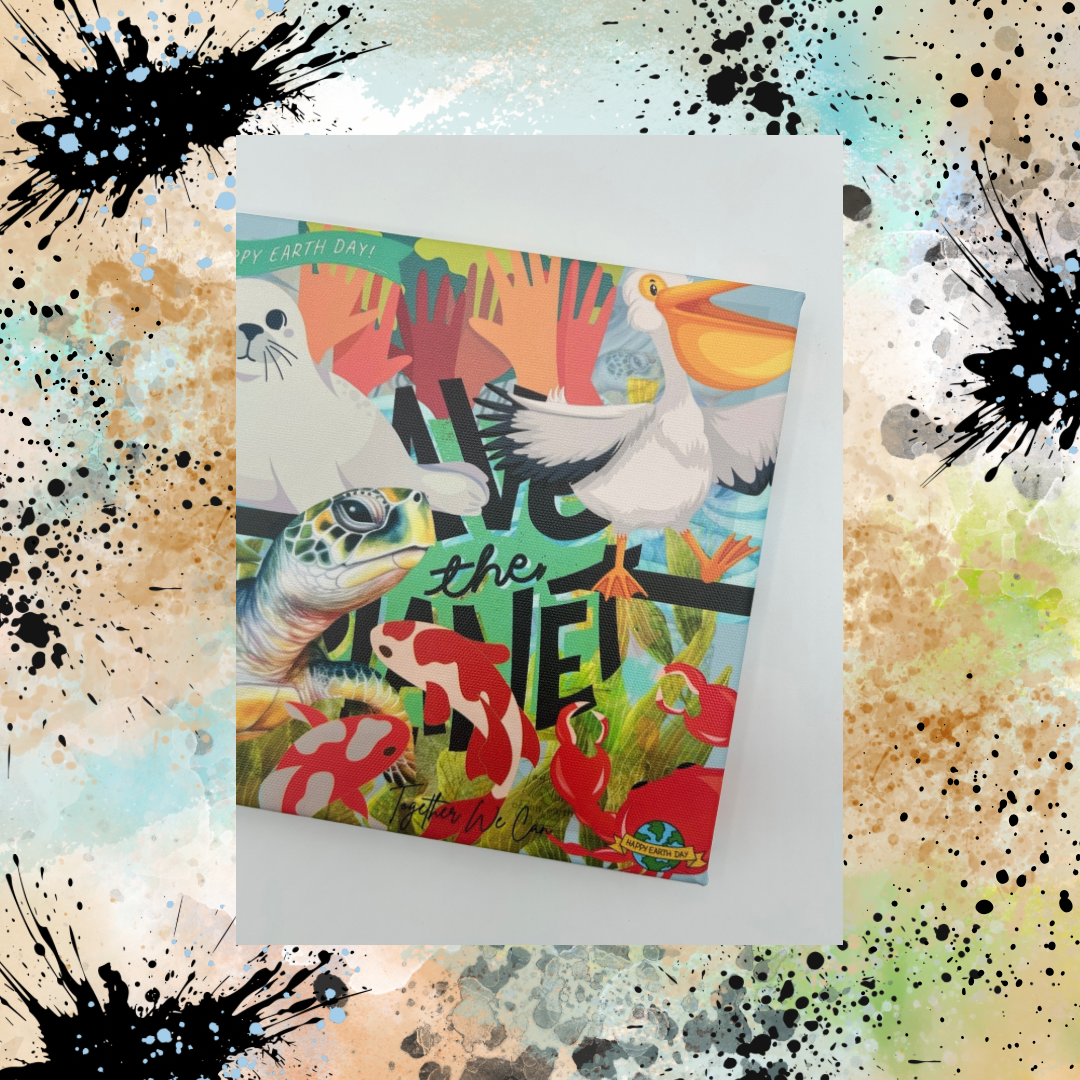 Together We Can Save The Planet Canvas Series #3 Wood Frame 8x8 - Universal Image