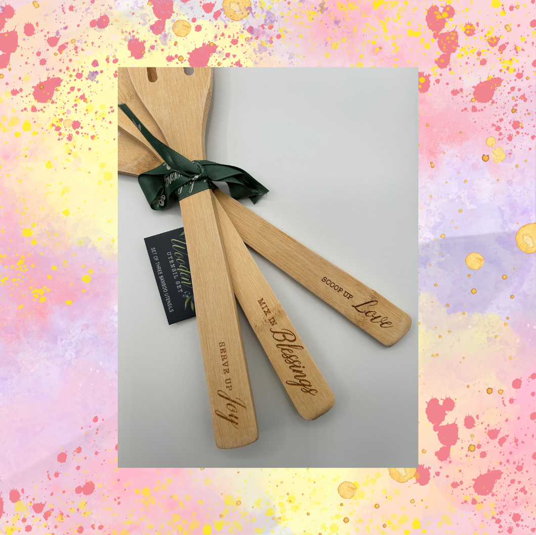 Mix In Blessings Bamboo Spoons