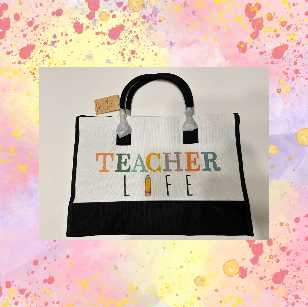 Teacher Life Canvas Tote
