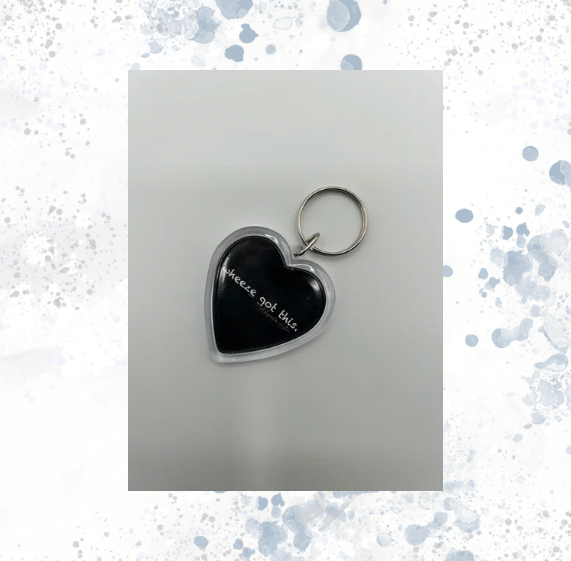 Ashspiration Asthma Heart Keychain 2x2 - Gifts For Her