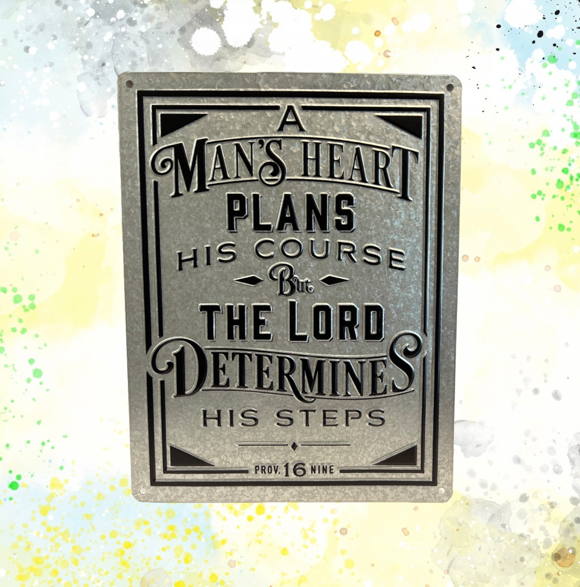 18 x 14 "A Man's Heart Vintage Metal Wall Sign"