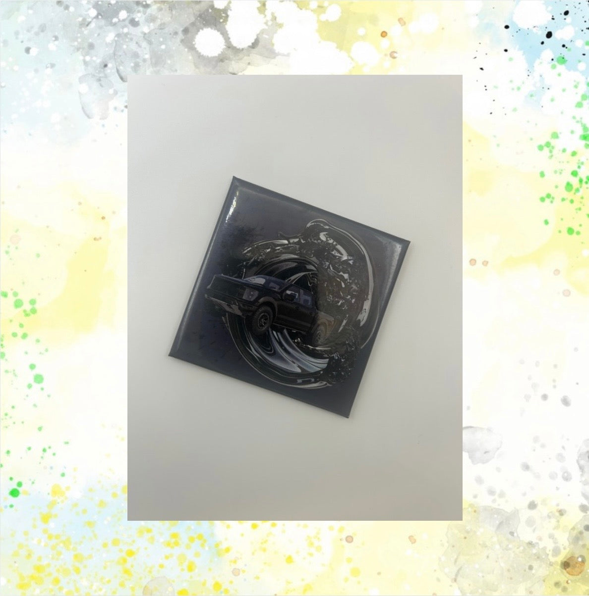 2.5 Inch Inspiration Black Truck Magnet