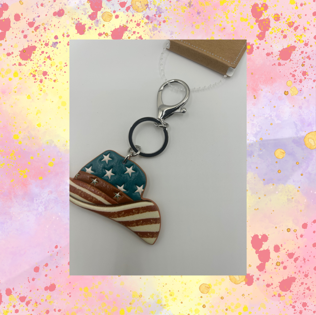 USA Cowgirl Keychain