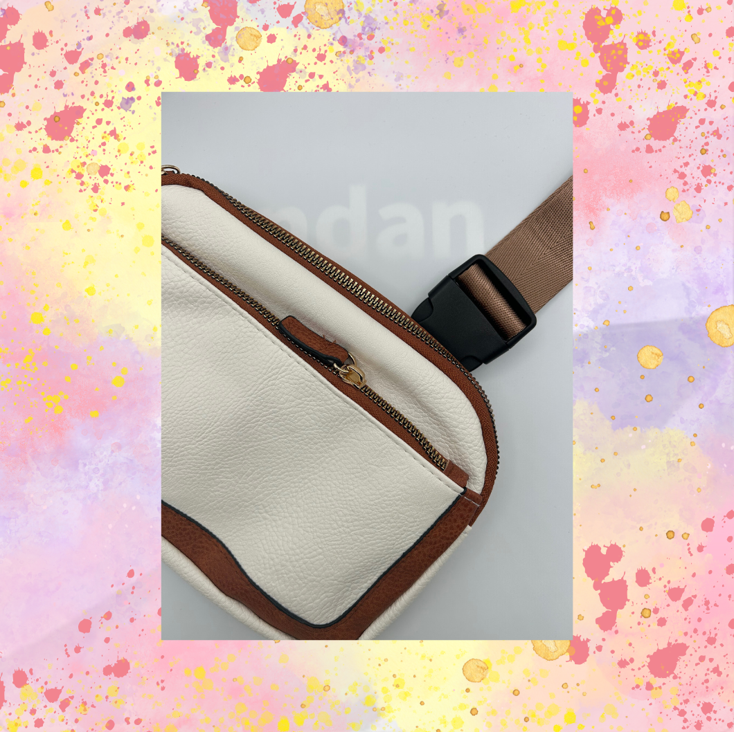 Cream/Brown Fanny Pack