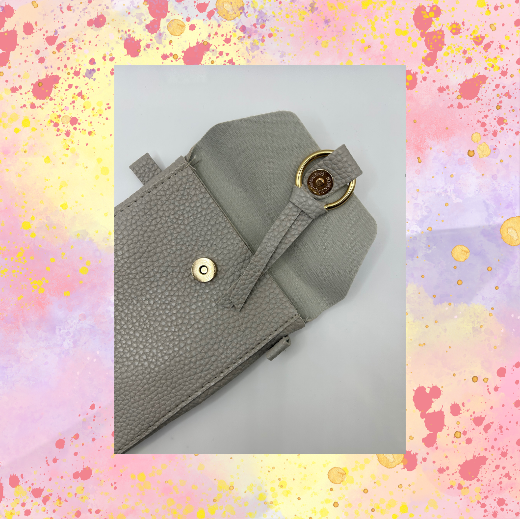 Pebbled Light Gray Crossbody Purse
