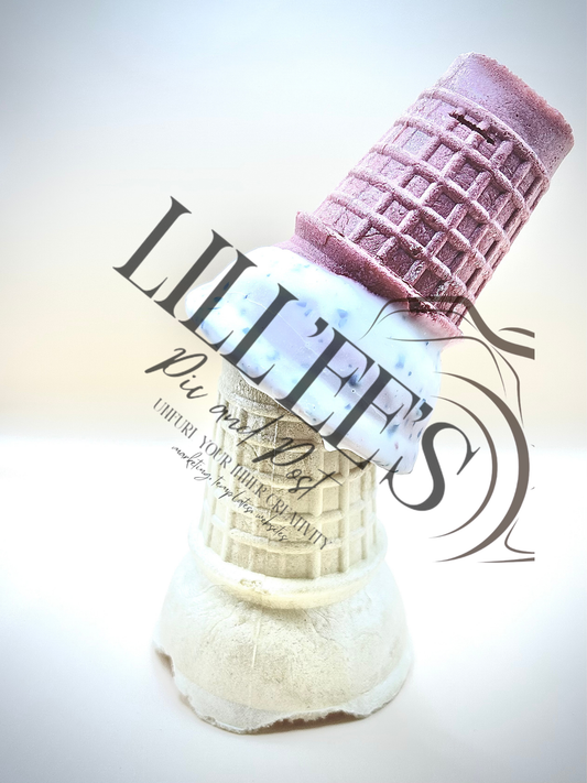 (Variation 2) crunchatized by sugar cones. ice cream and sprinkles please. checkered texture cone details. (4 by 6 photo)