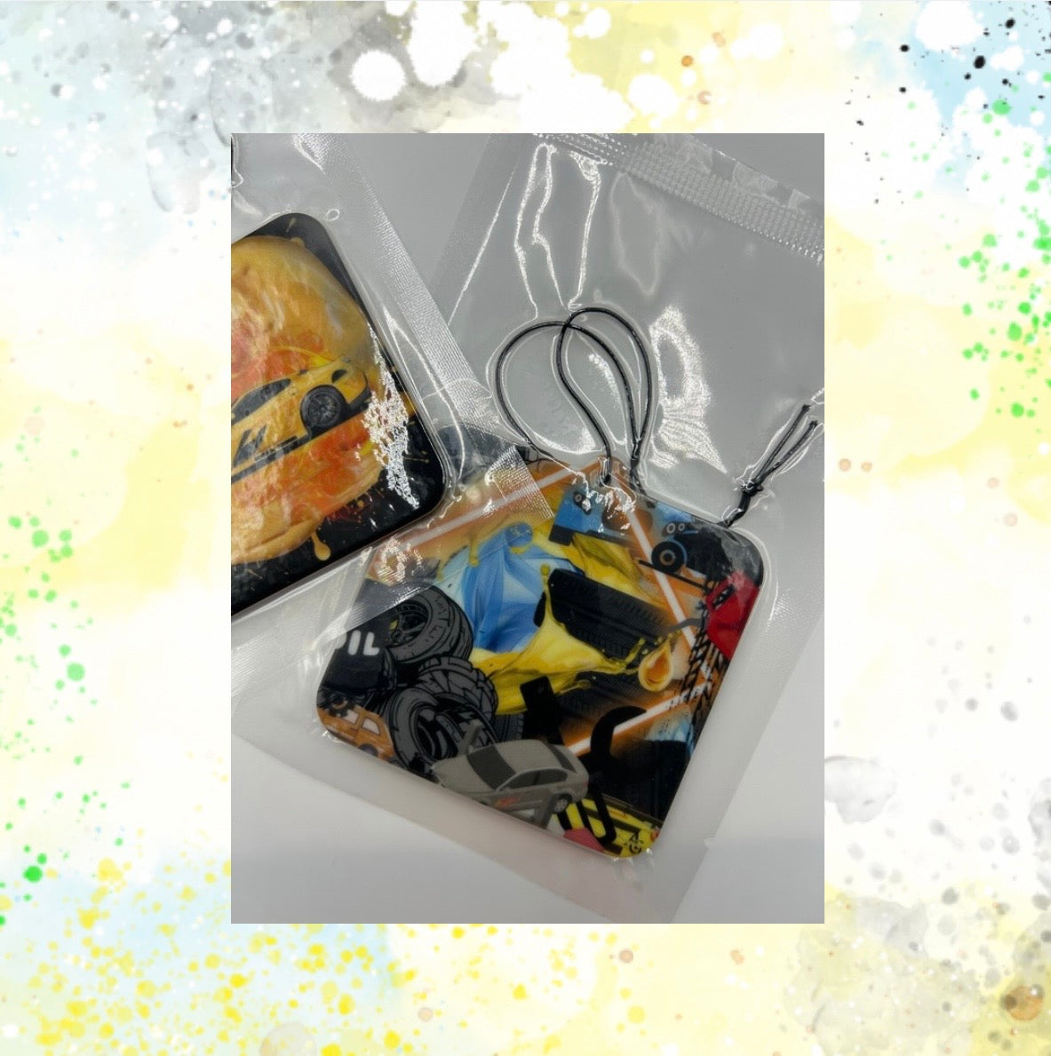 Inspiration Yellow Car Air Freshener (black ice scent)
