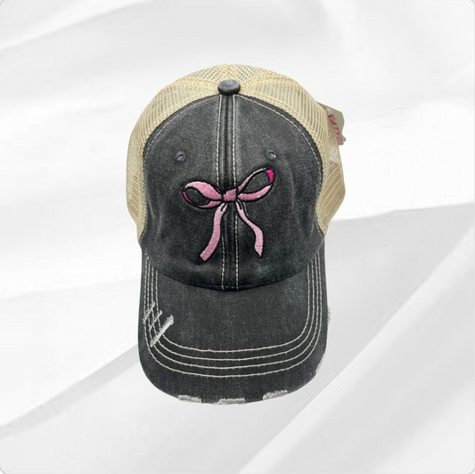 Pink Bow Summer Hat