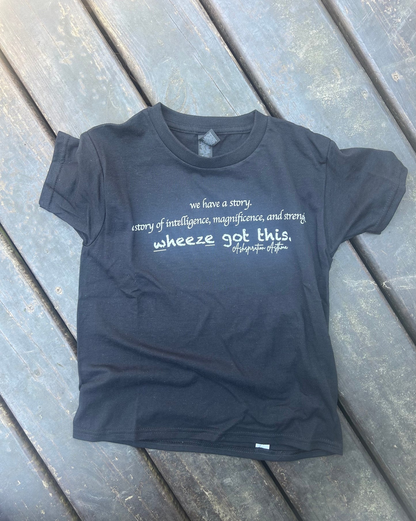 Ashspiration Asthma Wheeze Got This Youth Short Sleeve T-Shirt (Size Large)