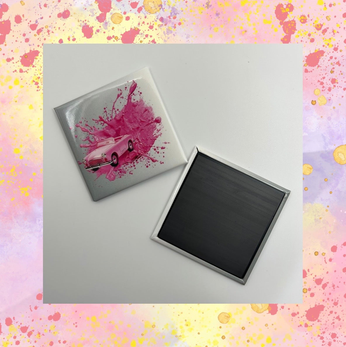 2.5 inch Inspiration Pink Square Magnet