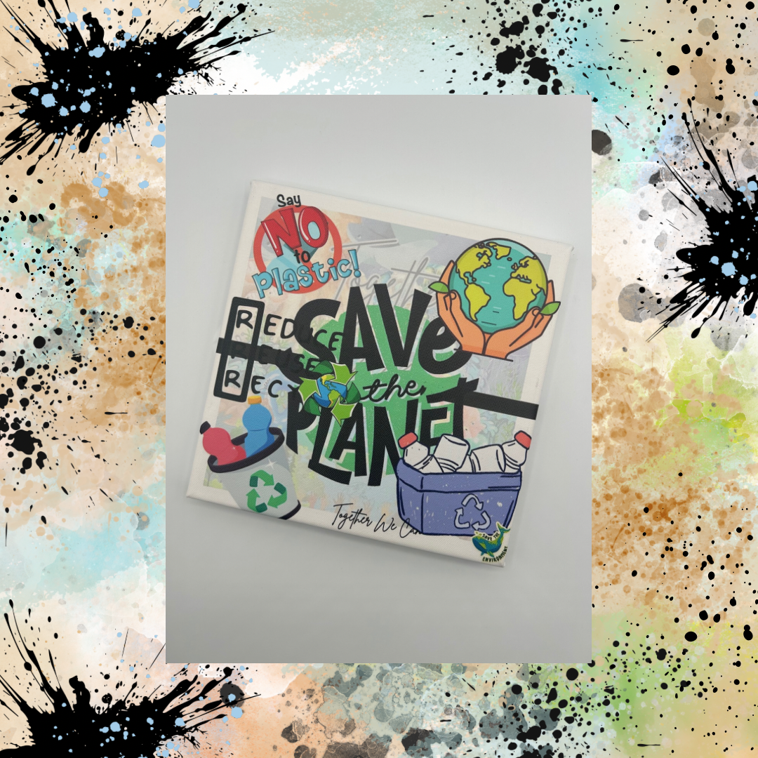 Together We Can Save The Planet Canvas Series #2 Wood Frame 8x8 - Universal Image