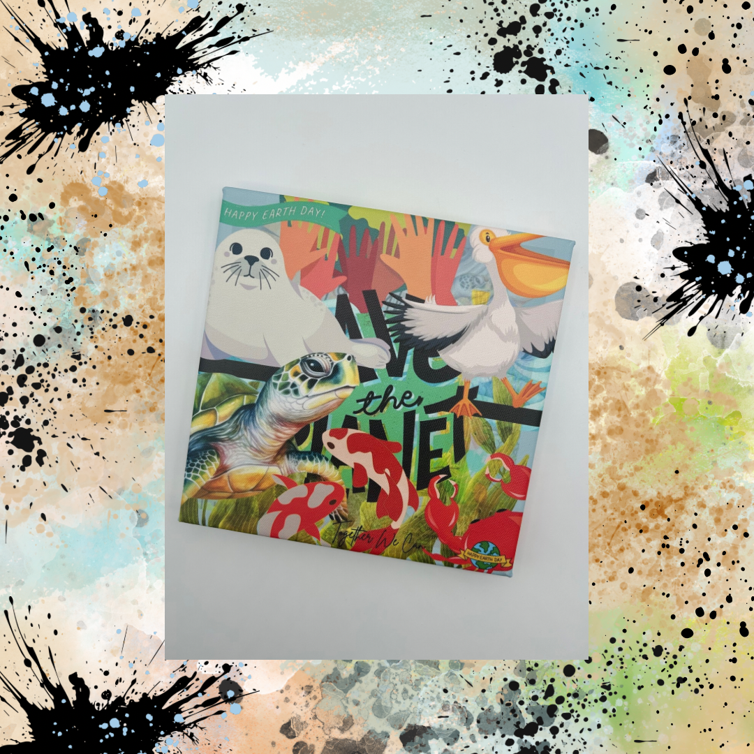 Together We Can Save The Planet Canvas Series #3 Wood Frame 8x8 - Universal Image
