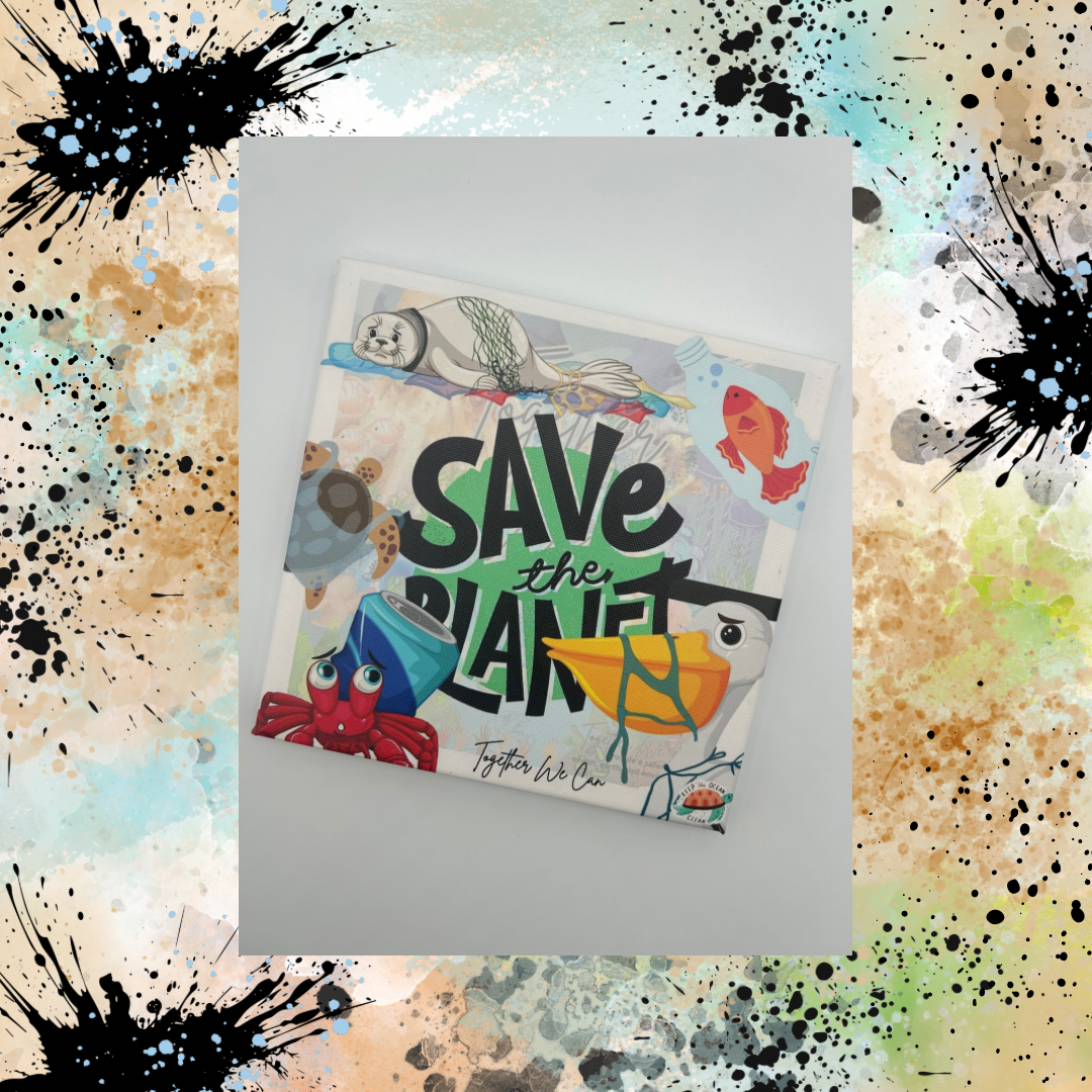 Together We Can Save The Planet Canvas Series #1 Wood Frame 8x8 - Universal Image