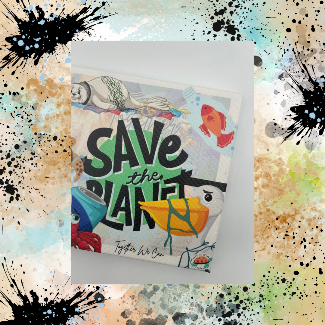 Together We Can Save The Planet Canvas Series #1 Wood Frame 8x8 - Universal Image