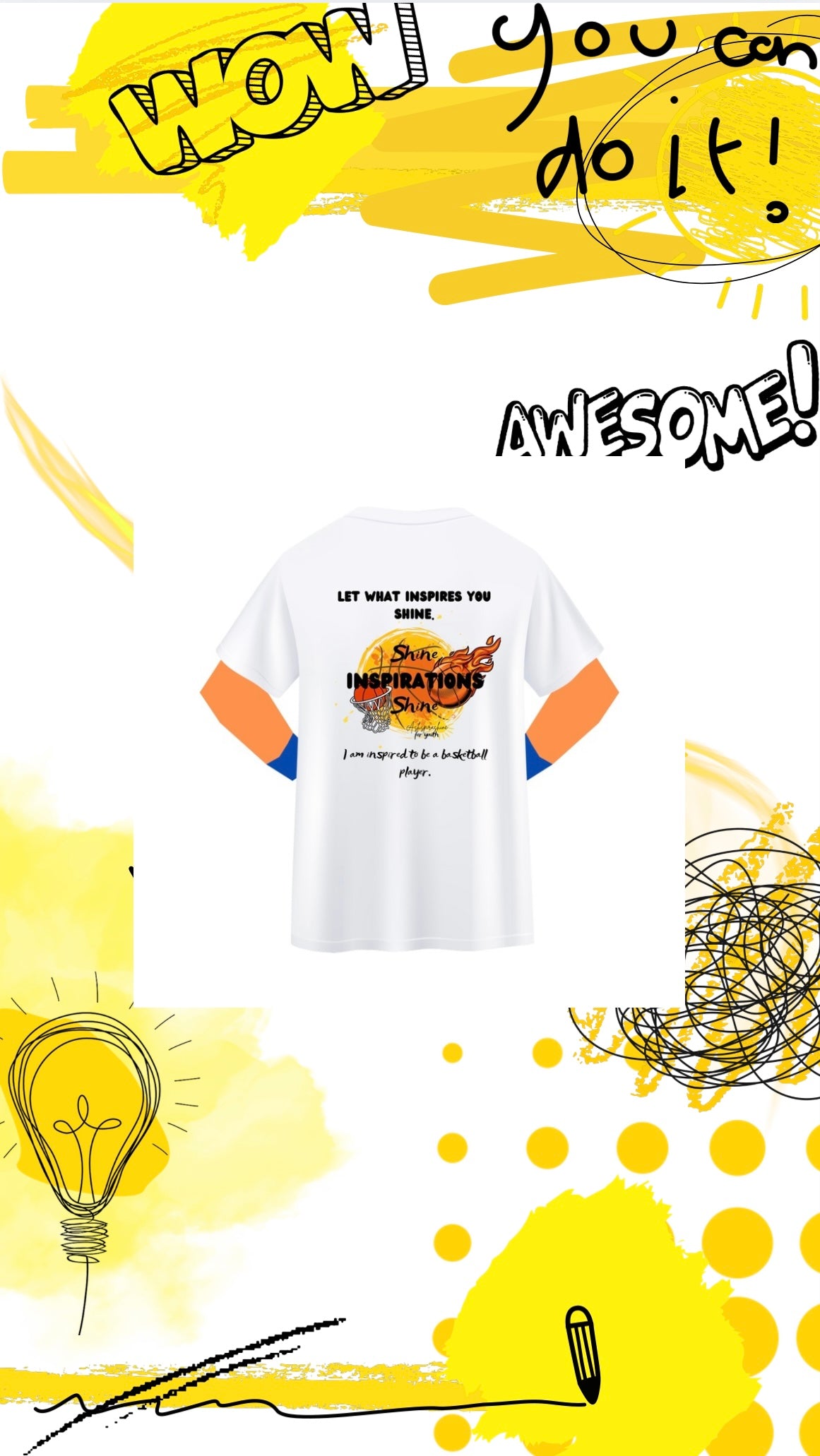 Ashspirashine For Youth Boy - Basketball T-Shirt (Large)