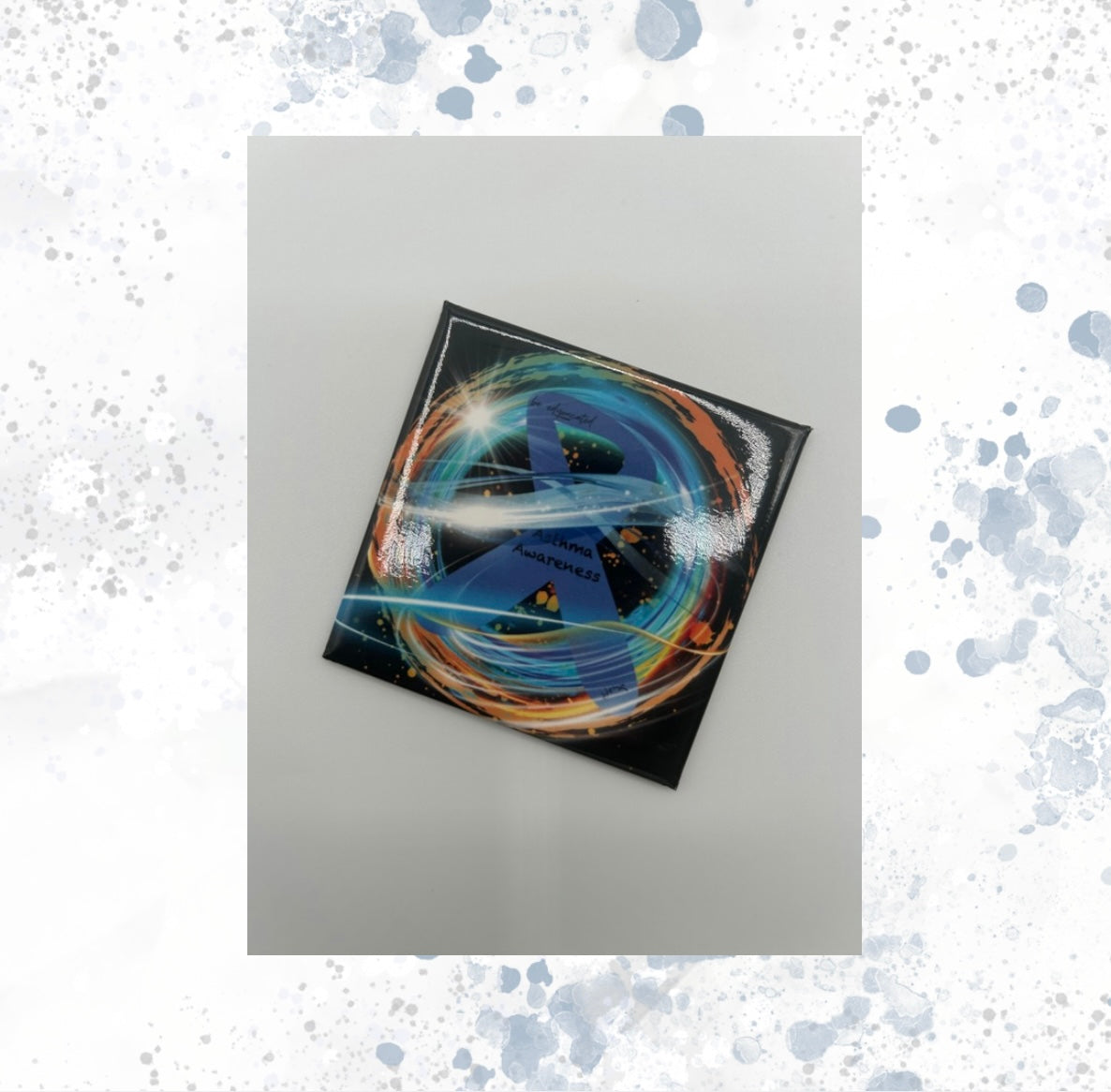 Asthma Awareness - be edyoucated - 2.5 inch Ashspiraasthma Square Magnet - Universal Image