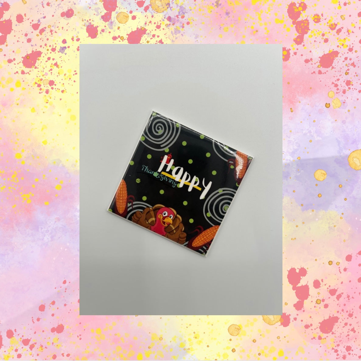 Happy Thanksgiving 2.5 inch Square Magnet