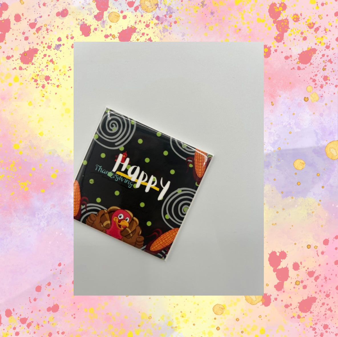 Happy Thanksgiving 2.5 inch Square Magnet