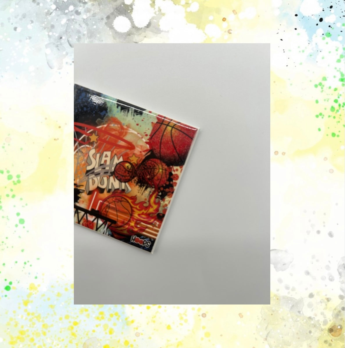 Basketball 2.5 inch Square Magnet