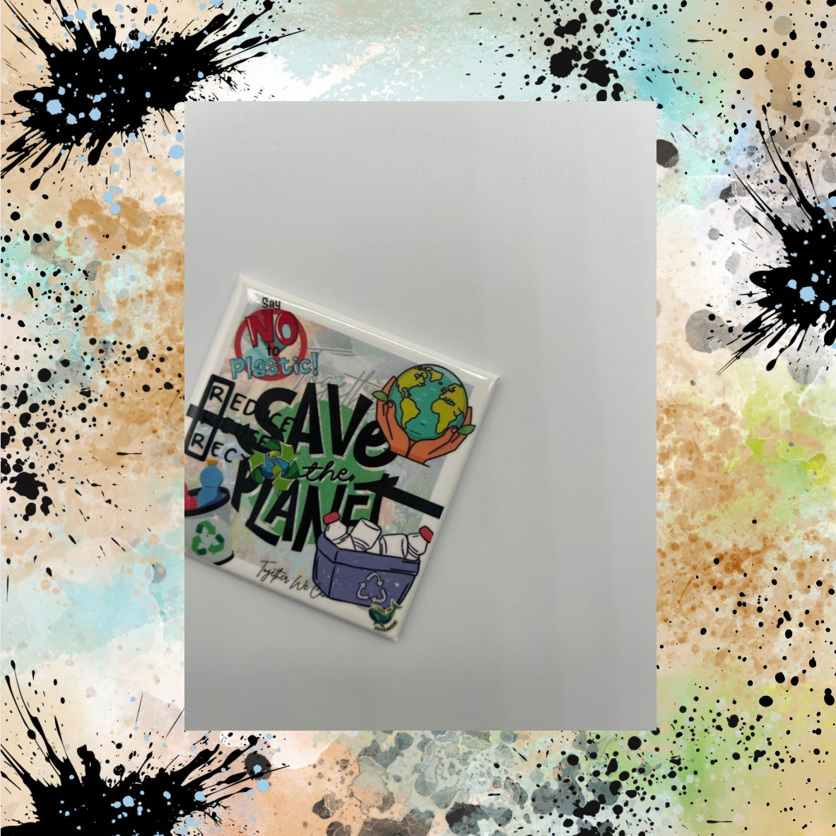 Together We Can Save The Planet Series #2 2.5 inch Square Magnet - Universal Image