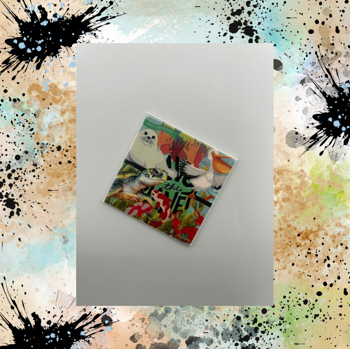 Together We Can Save The Planet Series #3 2.5 inch Square Magnet - Universal Image