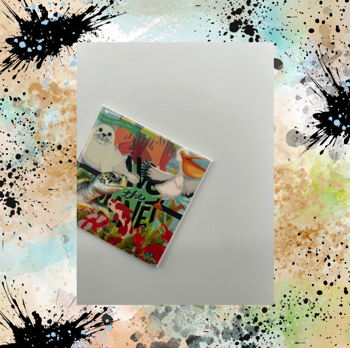 Together We Can Save The Planet Series #3 2.5 inch Square Magnet - Universal Image