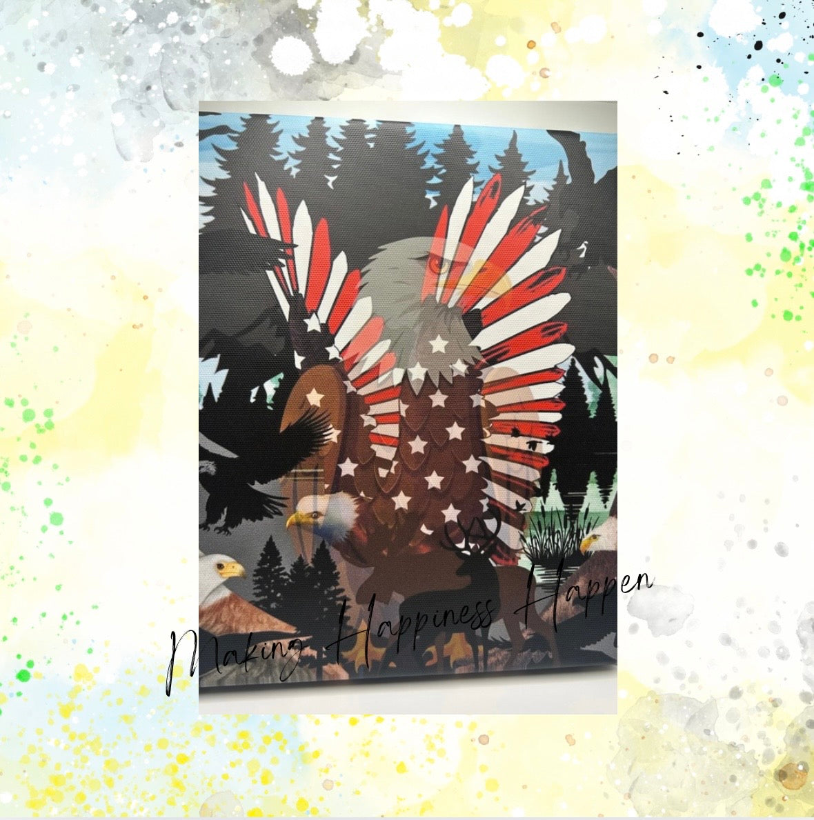 Inspiration Eagle 8 x 10 Wood Frame Canvas Print