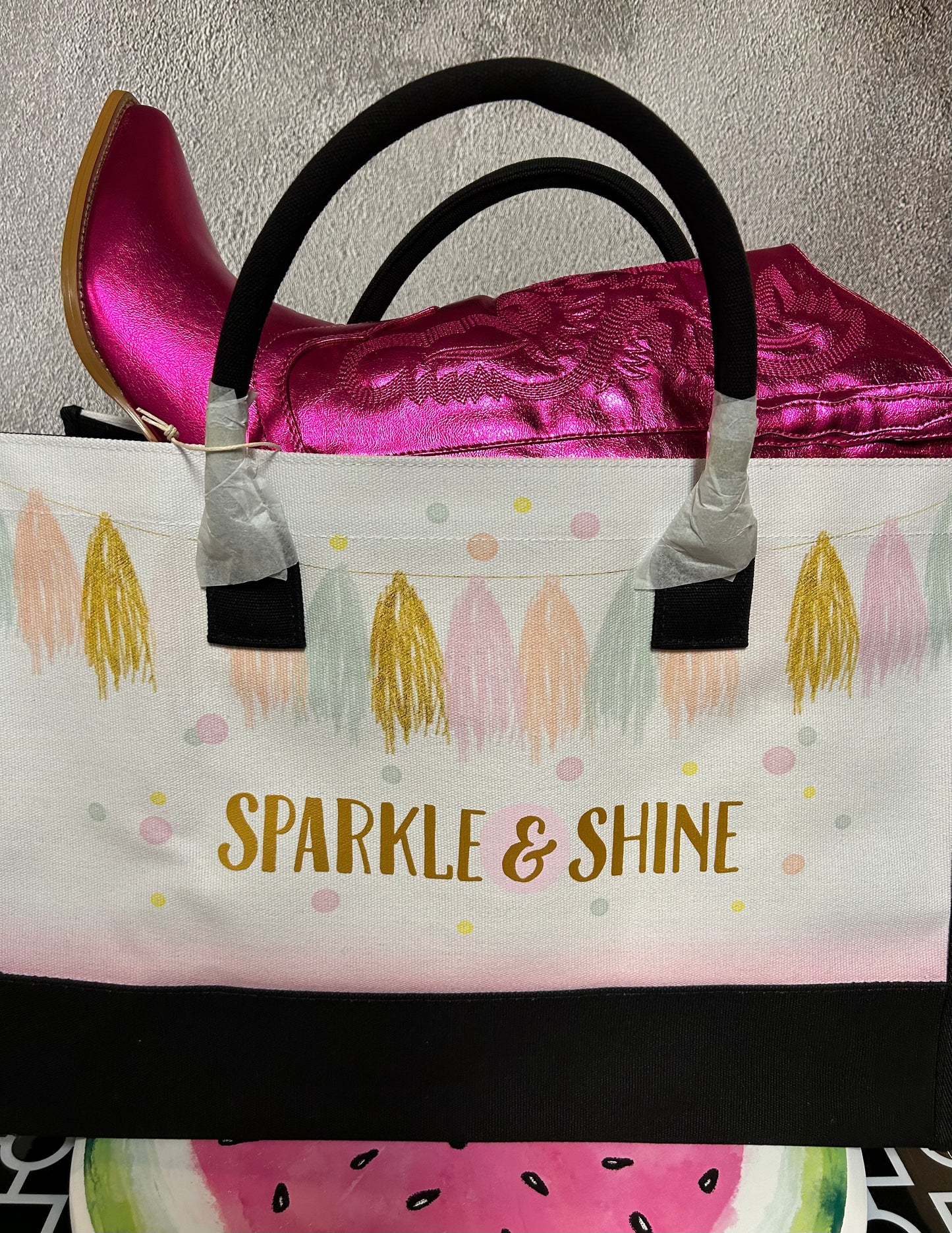 Sparkle and Shine Canvas Tote