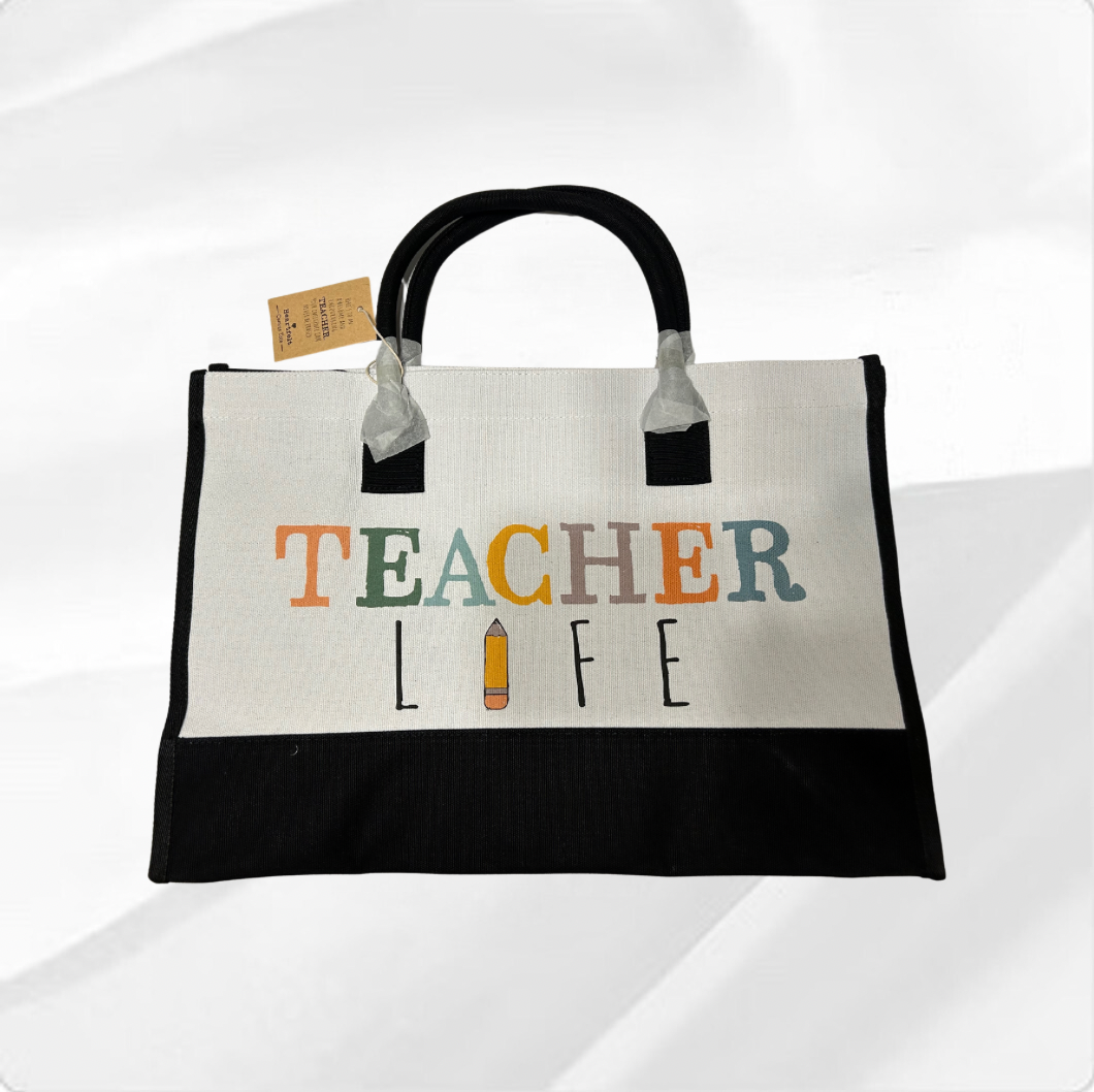 Teacher Life Canvas Tote