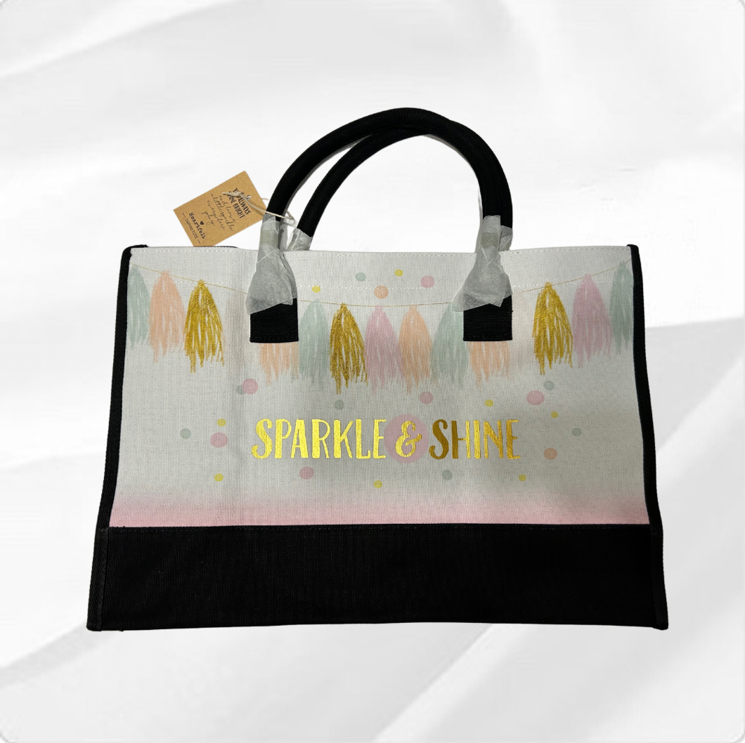 Sparkle and Shine Canvas Tote