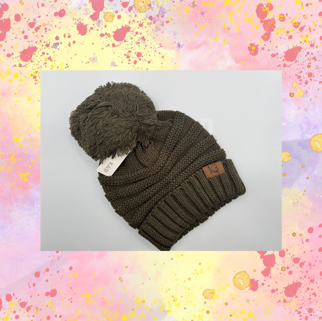 Green Pom Pom Hat