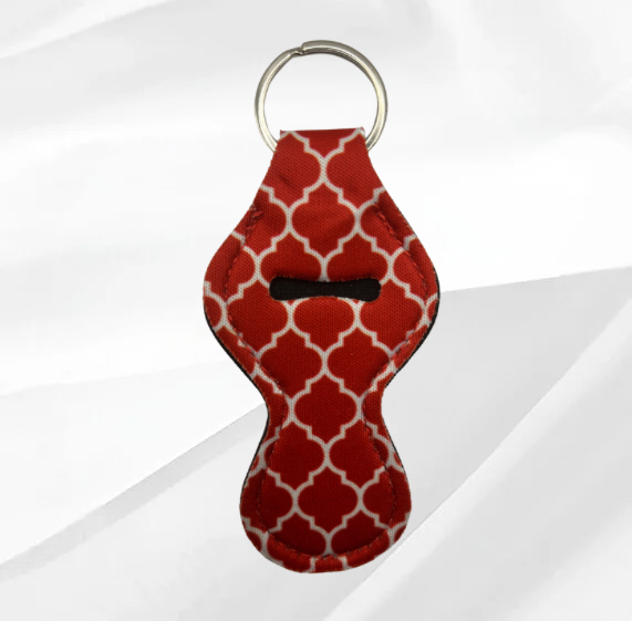 Red Printed Chapstick Holder