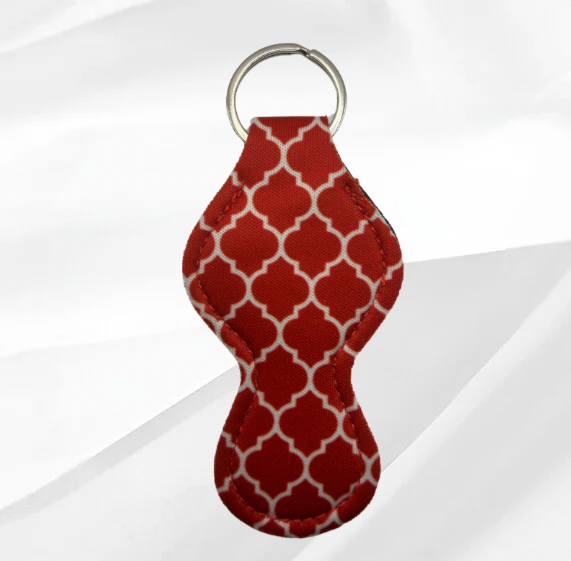 Red Printed Chapstick Holder