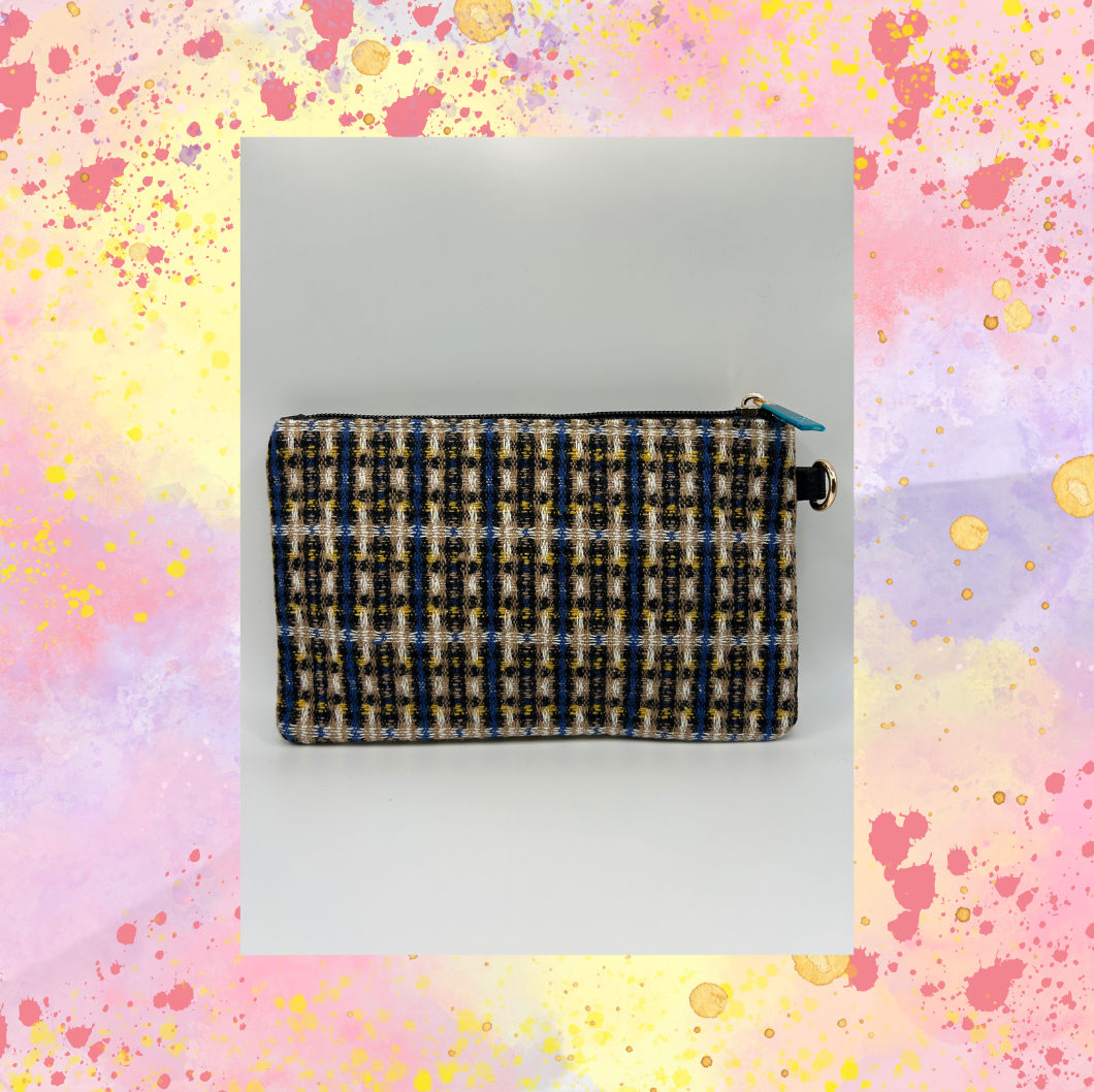 Blue Stripe Wristlet - strap in pouch
