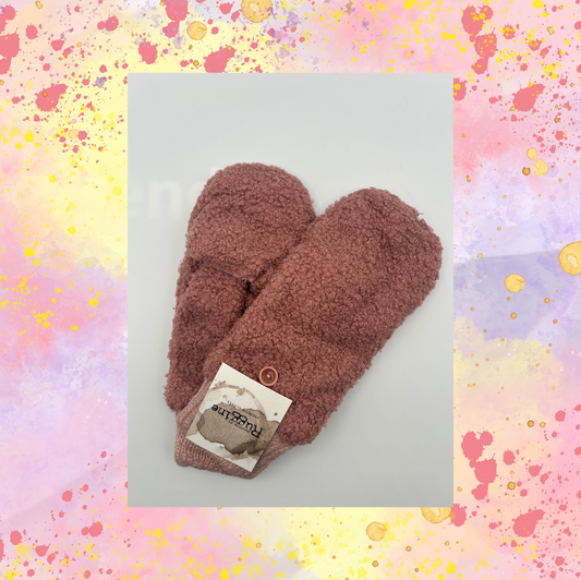 Mauve Pop-Top Winter Mittens