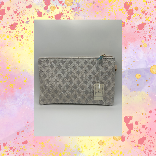 Classic Light Gray Wristlet - strap in pouch