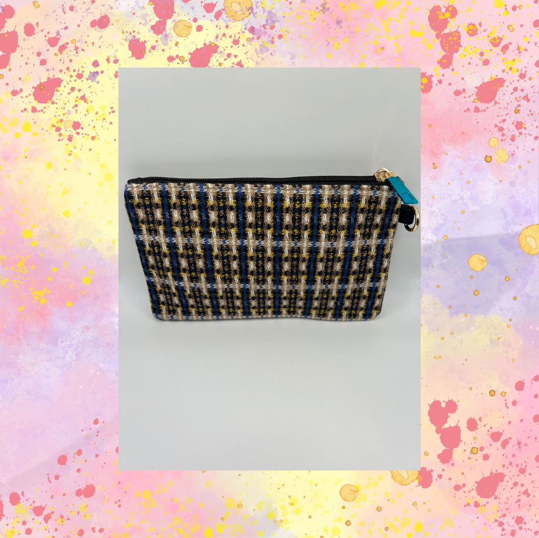 Blue Stripe Wristlet - strap in pouch