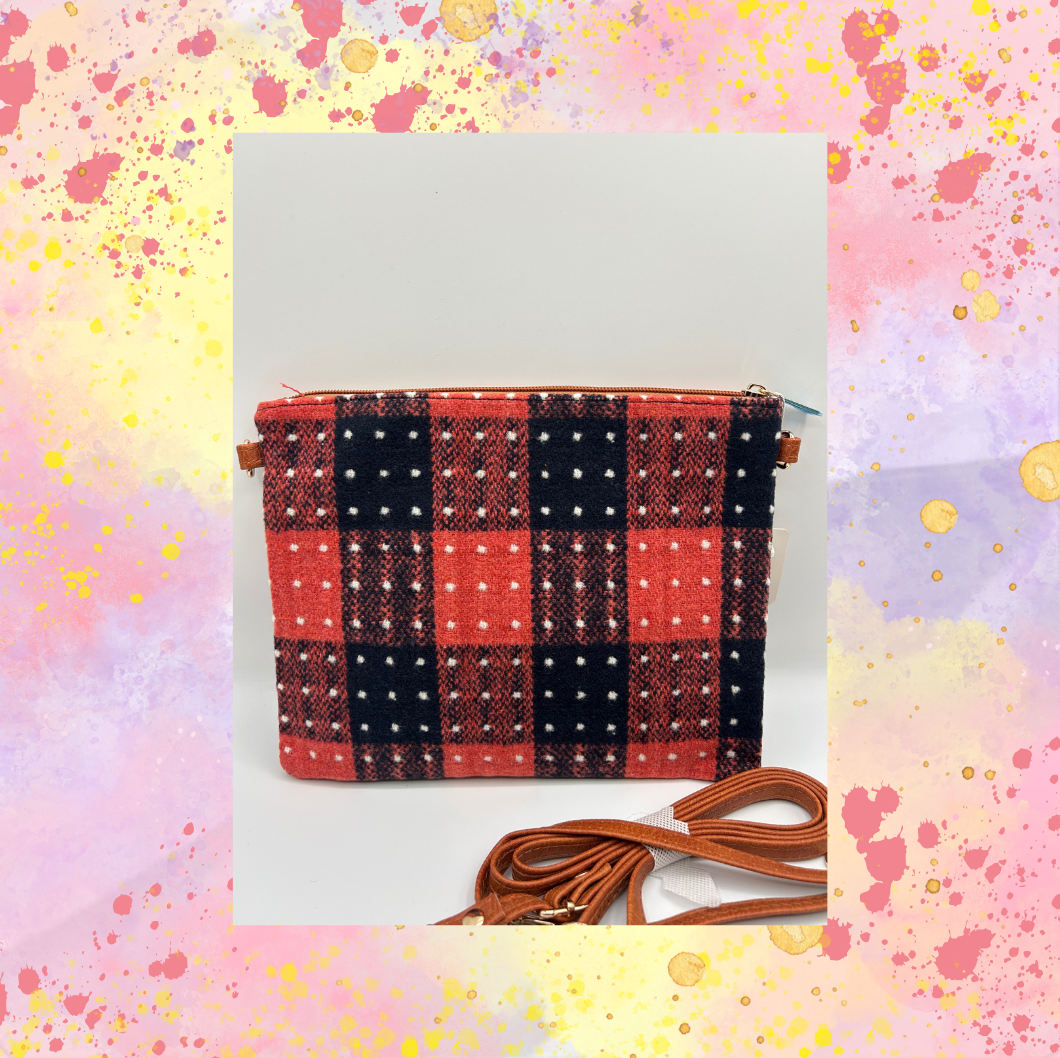 Burnt Orange Polka Dot Crossbody Purse