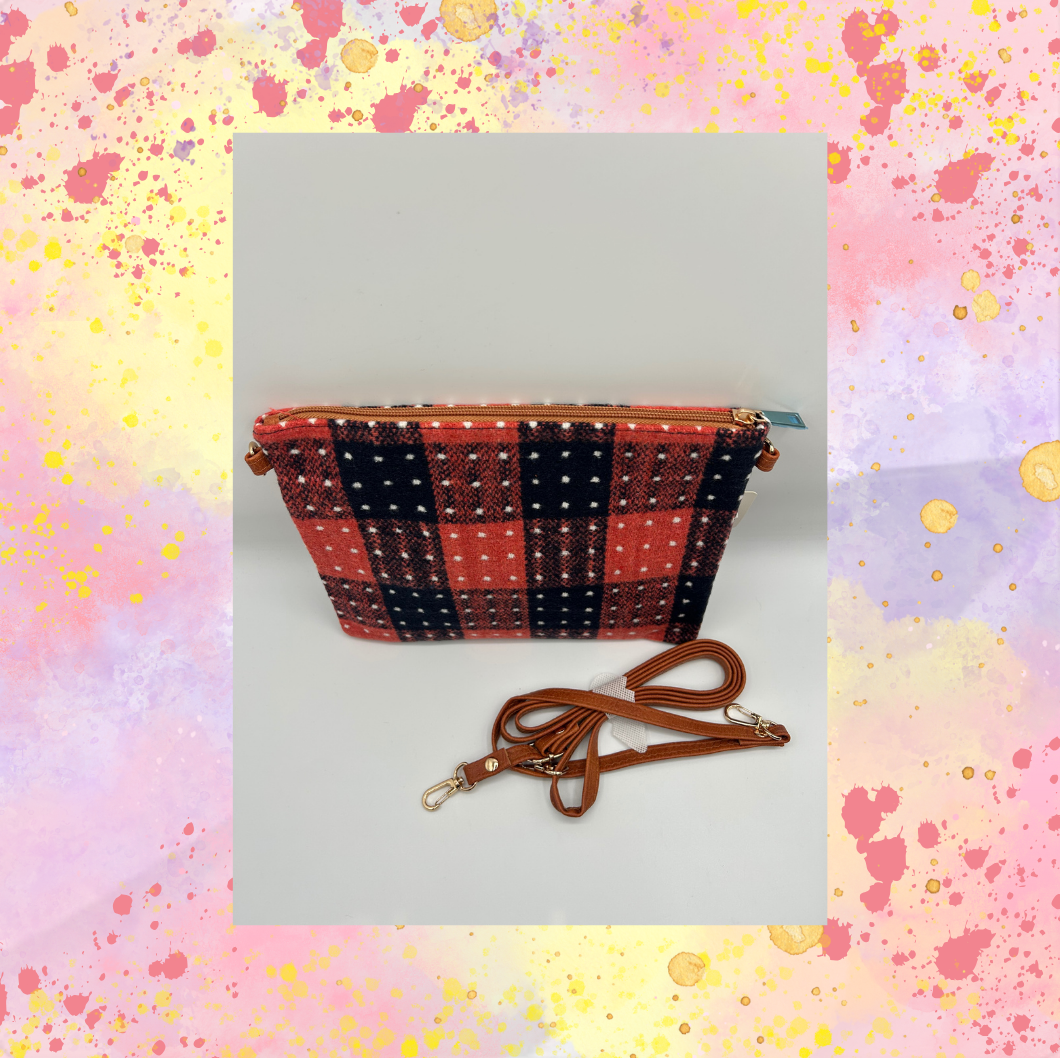 Burnt Orange Polka Dot Crossbody Purse