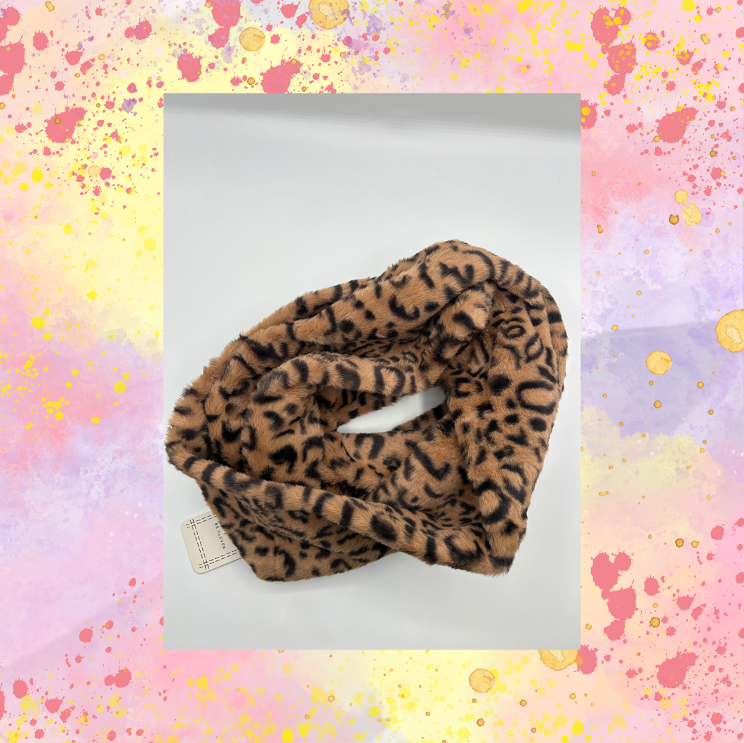 Brown Two Tone Cheetah Infinity Scarf