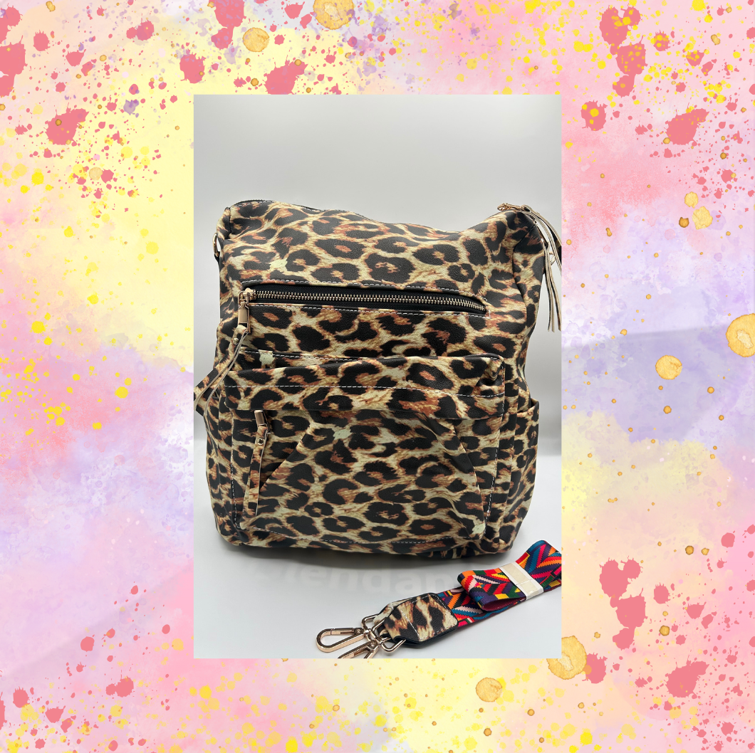 Girl On The Go Cheetah Print Tote Bag/Purse - Faux Leather