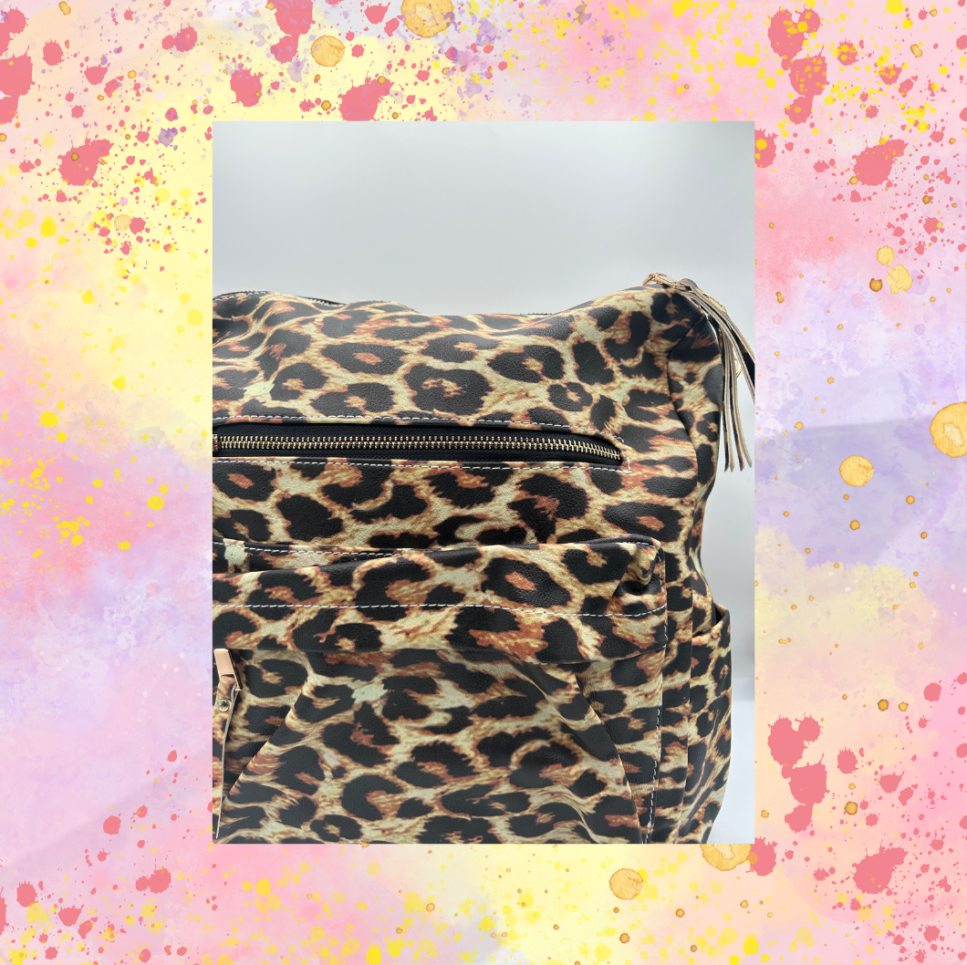 Girl On The Go Cheetah Print Tote Bag/Purse - Faux Leather