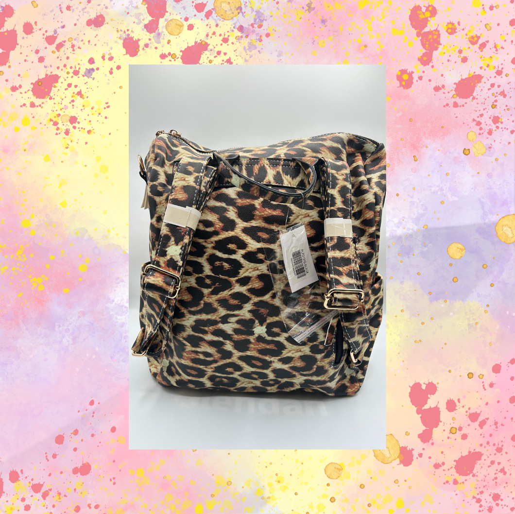 Girl On The Go Cheetah Print Tote Bag/Purse - Faux Leather
